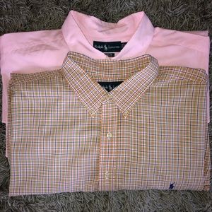 Ralph Lauren button down dress shirt 3XB sold as pair 100% cotton light weight